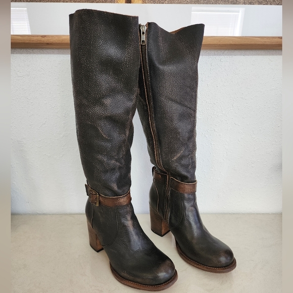 Freebird Holland Tall Brown Leather Boots With Box Size 8 - Picture 3 of 6